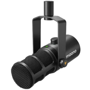 maono usb/xlr micrófono dinámico profesional todo de metal con ganancia de silencio de un toque conector para auriculares y control de volumen para podcasting live streaming youtube pd400x