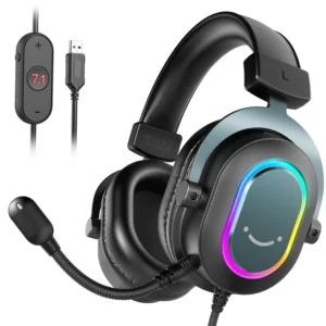 fifine auriculares dinámicos rgb para videojuegos